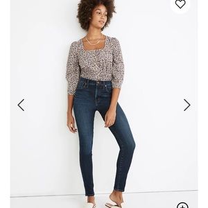 EUC Madewell high rise skinny jeans - dark wash